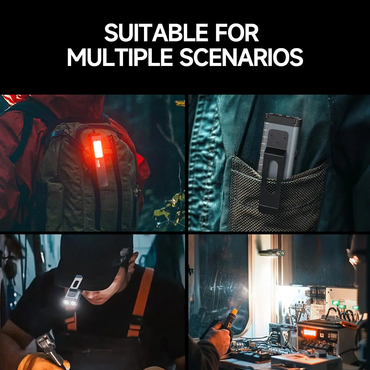 T8 Multi-Mode Pocket LED Flashlight - 1000 Lumens, Type-C Rechargeable, IPX4 Waterproof, Aluminum Alloy, Red and White Flashing, Pocket Flashlight Pleasure Silicone Flashlight