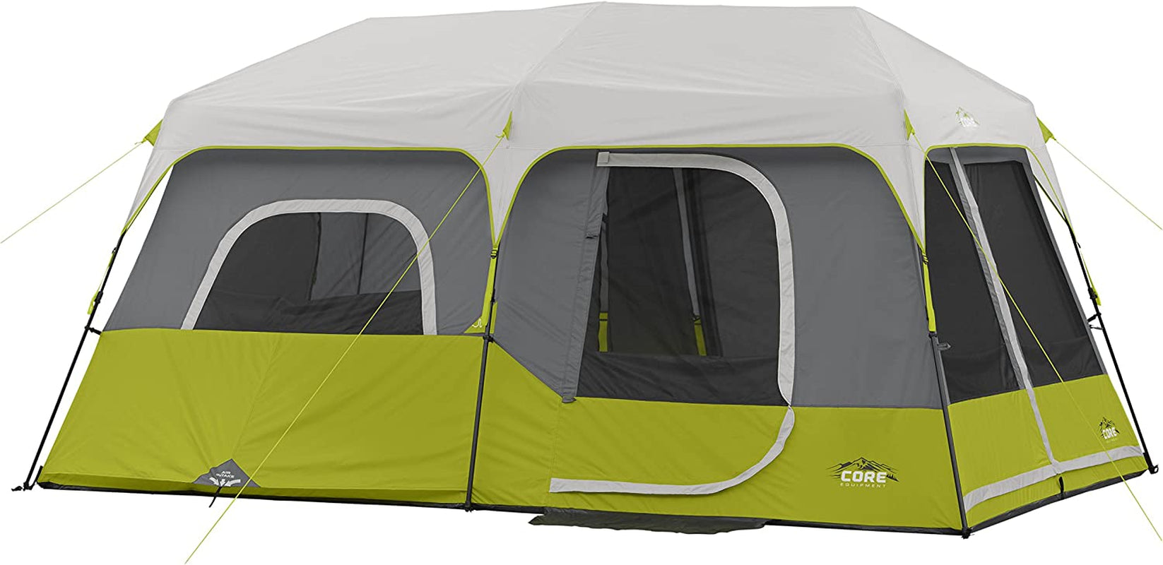 Spacious 9-Person Instant Cabin Tent - 14' x 9' - Easy Setup in Green